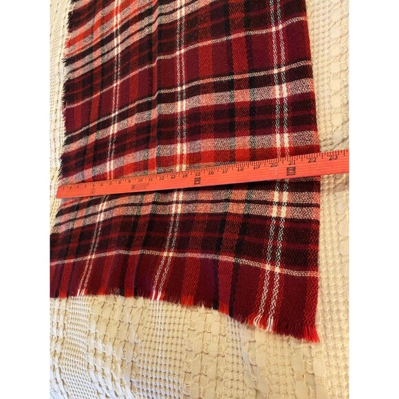 Vintage Wrap Red Plaid Classic Oversized Scarf Throw Soft Stylish Versatile - Picture 9 of 9